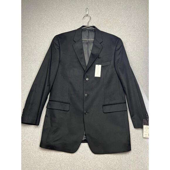 Calvin Klein Mens 100% Cashmere Blazer Size 42L Black Classic Formal Wedding